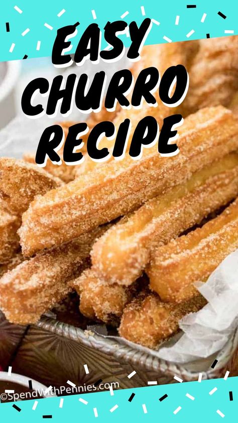 Best Churros Recipe, Homemade Churros Recipe, Easy Churros, Churro Recipe, Easy Churros Recipe, Yummiest Food, Homemade Churros, Churros Recipe, Bakery Items