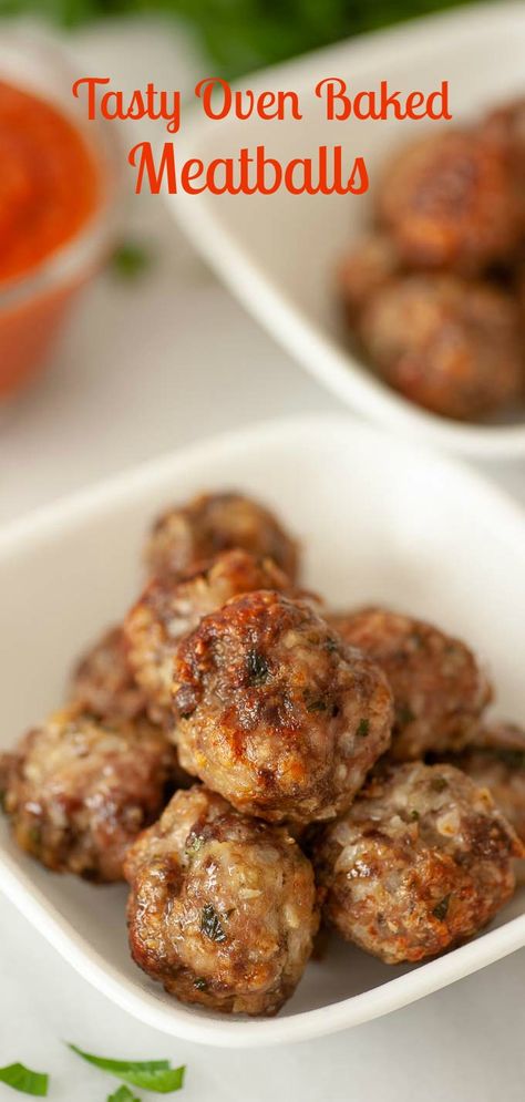 Oven Baked Beef Meatballs, Chicken Pork Meatballs, Oven Cooked Meatballs, Meatball In Oven, Meatballs Pork And Beef, Italian Pork Meatballs, Meatballs With Pork And Beef, Meatball Oven Baked, Tasty Meatballs Recipe