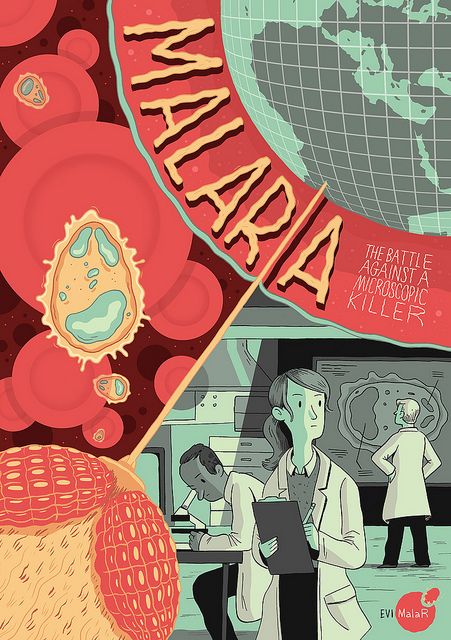 Malaria | Cover design for an educational science comic abou… | Flickr - Photo Sharing! Science Infographics, Science Comics, Medical Posters, New Yorker Covers, Science Illustration, Infographic Poster, Comic Poster, Comics Artist, Poster Drawing