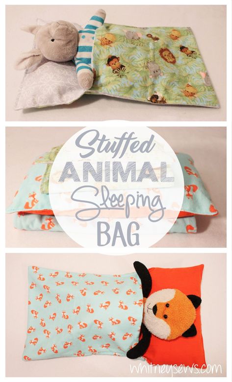 Stuffed Animal Sleeping Bag, Doll Sleeping Bag Pattern, Animal Sleeping Bag, Sleeping Bag Pattern, Baby Diy Sewing, Doll Sleeping Bag, Sewing Stuffed Animals, Trendy Sewing, Doll Bed