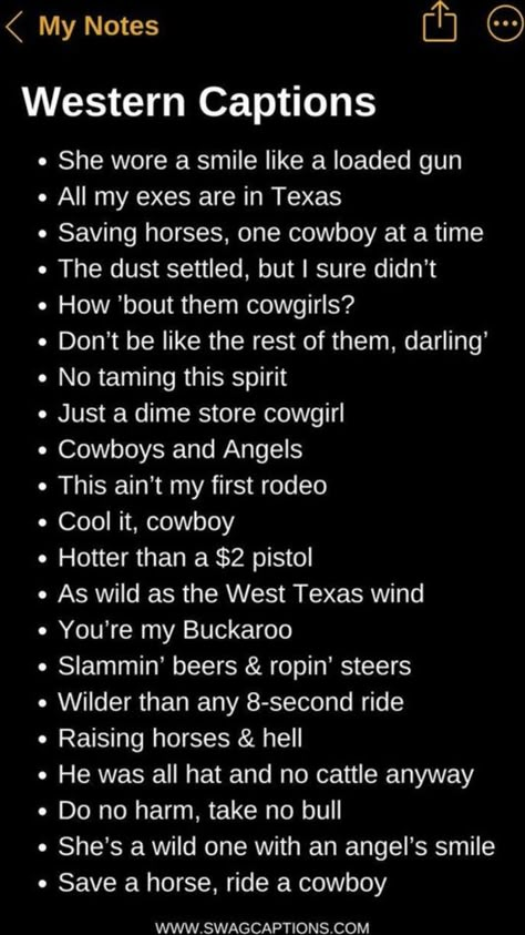 Punchy Western Sayings, Country Songs To Post Your Bf To, Western Playlist Names, Western Insta Captions, Short Country Quotes Lyrics, Punchy Western Quotes, Country Song Lyric Tattoos, Country Playlist Names, Country Song Lyrics Wallpaper