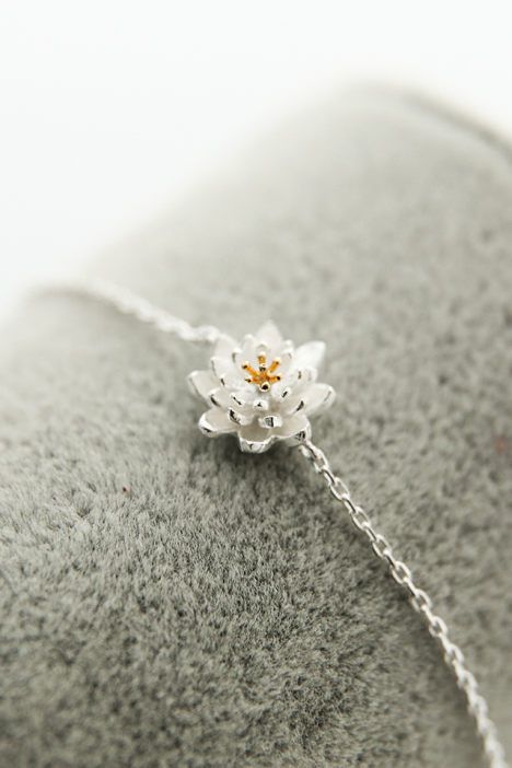 Cute Silver Flower Jewelry, Silver Flower Pendant Elegant Jewelry, Delicate White Flower-shaped Jewelry, Lotus Silver Jewellery, Sterling Silver Lotus Flower Jewelry For Gifts, Lotus Bracelet, Lotus Jewelry, Fancy Jewelry Necklace, Elven Jewelry