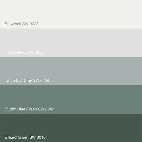 Color In Review: Rock Candy SW 6231 - Gray Decor - Design to Five Light Green And Grey Color Palette, Gray And Green Paint Schemes, Grey Green Blue Paint Color, Green And Gray Color Palette Living Room, Grey Green Color Scheme, Green Grey Pallet, Rock Candy Paint Sherwin Williams, Color Palette Gray Green, Gray And Green Palette