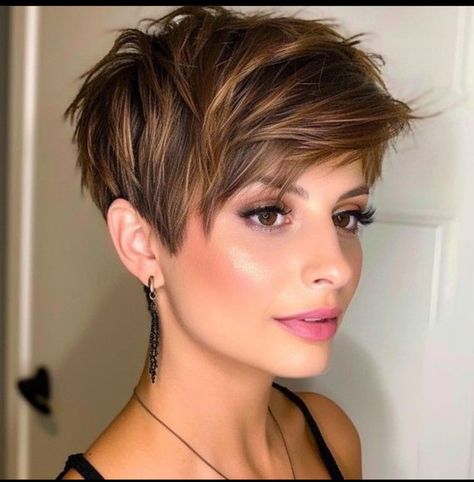 Pixie With Side Swept Bangs, Extra Short Bob, 2023 Pixie, Wavy Pixie Haircut, Short Layered Pixie, Pixie Haircut Ideas, 2024 Hairstyles, Layered Pixie, Short Shaggy Haircuts