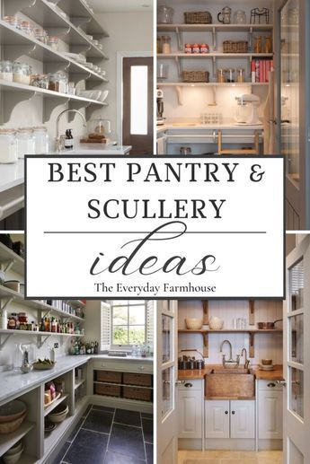 Pantry Rooms Walk In, Traditional Butlers Pantry Ideas, Modern Farmhouse Scullery, Pantry Off The Kitchen, Pantry With Chandelier, Luxury Pantry Walk In Dream Homes, Farmhouse Kitchen With Butlers Pantry, Butlers Pantry Scullery, Scullery Organization Ideas