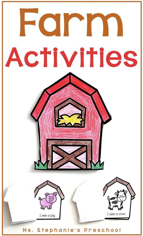 Farm Activities for the Preschool Classroom Farm Preschool Activities Science, Farm Language Arts Activities Preschool, Build A Farm Preschool, Preschool Farm Books, Farm Free Printables Preschool, Preschool Farm Animals Activities, Farm For Preschool, Farm Animals For Preschool, Farm Counting Activities Preschool