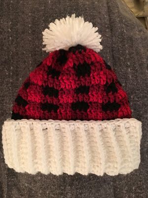 The Perfect Stitch...: Easy Buffalo Plaid Hat... Gingham Blanket, Crochet Mens Scarf, Plaid Crochet, Plaid Hat, Crochet Hoodie, Plaid Hats, Buffalo Plaid Pattern, Crochet Hat Free