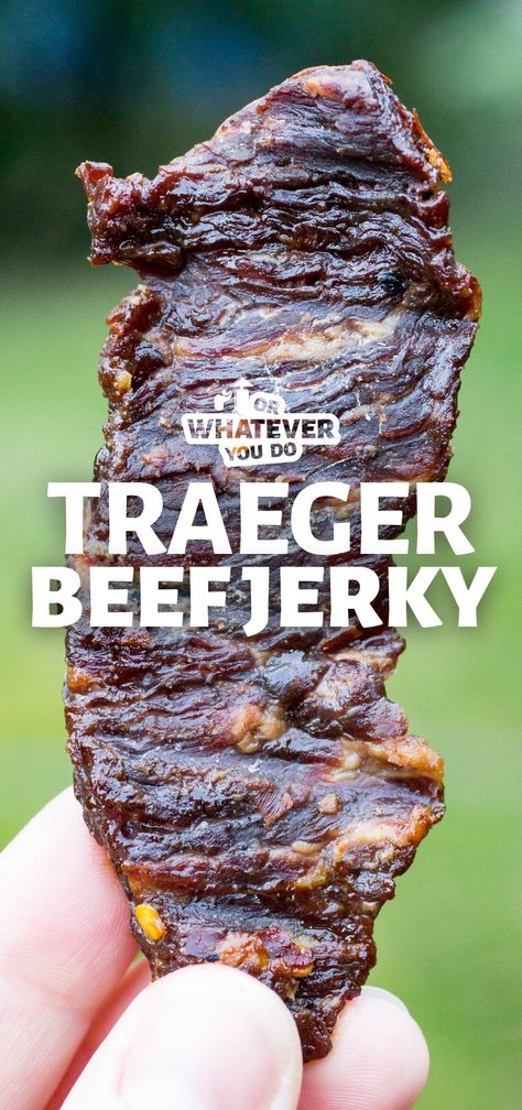 Traeger Jerky Recipe, Smoker Jerky Recipes, Traeger Smoker Recipes, Jerkey Recipes, Smoked Jerky, Making Beef Jerky, Smoked Beef Jerky, Traeger Cooking, Best Beef Jerky