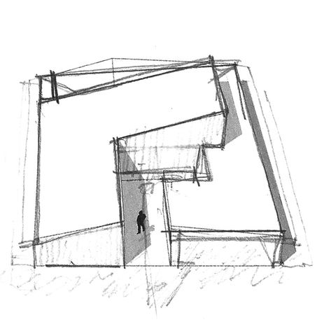 House in San Marino Funes Hills,Sketch 1 Natural Lighting Architecture, Lighting Architecture, Architectural Graphics, Conceptual Sketches, Concept Models Architecture, Conceptual Architecture, Architecture Concept Diagram, Architecture Sketchbook, Arch Model