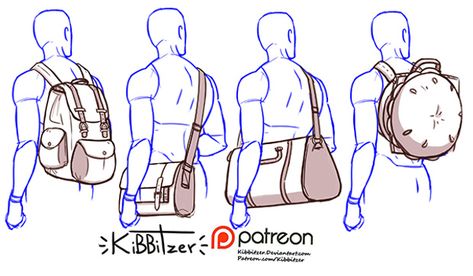 Bags reference sheet -PREVIEW- Backpack Drawing, Bag Drawing, Reference Sheet, 캐릭터 드로잉, Poses References, Figure Drawing Reference, Art Poses, Anime Poses Reference, Drawing Base