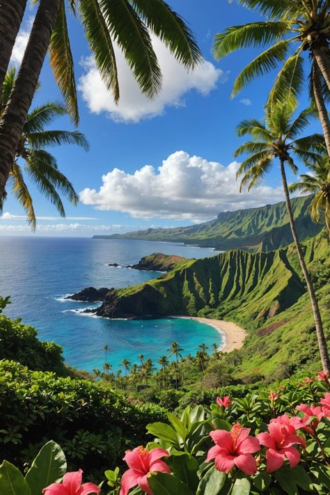 Discover the Artistic Paradise of Hawaii 🌺 Hawaiian Aesthetic, Hawaii Vacation Aesthetic, Hawaiian Landscape, Maui Hawaii Aesthetic, Hawaii Water, Hawaiian Artwork, Hawaii Painting, Nature Hawaii, Hawaiian Photography