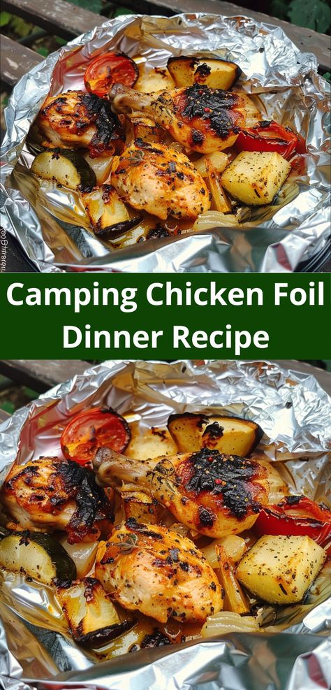 Enjoy a delicious Camping Chicken Foil Dinner with juicy chicken and fresh vegetables. Perfect for any campout! Foil Dinners For Camping, Dinners For Camping, Tin Foil Meals, Foil Dinners, Foil Packet Meals, Foil Packet, Camping Dinners, Paprika Chicken, Quick Chicken