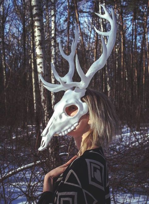 Deer Skull Mask, Wendigo Costume, Deer Mask, Skull Reference, Therian Mask, Mask Drawing, Animal Skull, Deer Skull, Deer Skulls