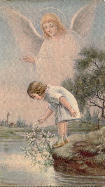 Guardian Angel Catholic Holy Card Images Victoriennes, Vintage Holy Cards, I Believe In Angels, My Guardian Angel, San Michele, Angels Among Us, Angels In Heaven, Angel Pictures, Guardian Angels