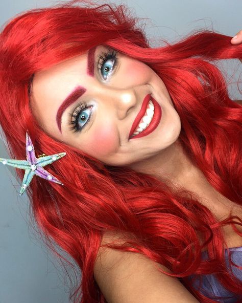 684 Likes, 67 Comments - Kermina Tadros🥀 (@kerminaxtadros) on Instagram: “Watch and you'll see, someday I'll be, part of your world 🌊 ___________________ LASHES…” Mermaid Costume Makeup, Little Mermaid Makeup, Pretty Halloween Makeup, Ariel Halloween Costume, Ariel Makeup, Makeup Looks Ideas, Mermaid Makeup Halloween, Disney Princess Makeup, Meme Costume