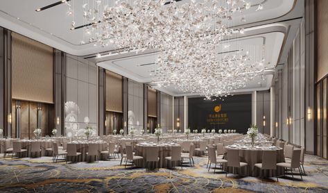 Ball Room Design, Banquet Hall Design Interiors, Banquet Hall Design, Ballroom Design, Modern Ballroom, Wedding Banquet Hall, Group Office, Meeting Room Design, Hotel Ideas