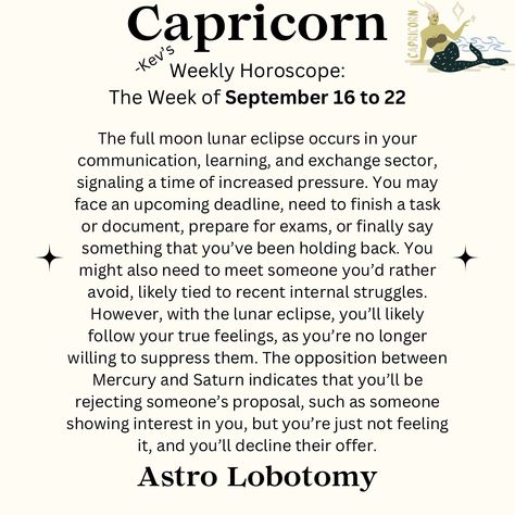 New uploads every day, if you don’t see your sign, come back tomorrow! September 16 to September 22, 2024 horoscope for Capricorn ♑️ #zodiac #horoscope #capricorn Horoscope Capricorn, Weekly Horoscope, Capricorn Zodiac, September 16, September 22, Zodiac Horoscope, True Feelings, Meeting Someone, Come Back