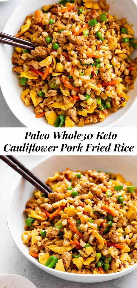 Pork Fried Rice Recipe, Paleo Rice, Paleo Running Momma, Paleo Cauliflower, Paleo Pork, Pork Fried Rice, Paleo Beef, Cauliflower Fried Rice, Book Giveaway