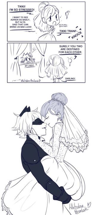 Miraculous crew watching & looking at pics, comics - Miraculous Wedding/Bedrooms - Wattpad Cat Noir And Marinette Comic, Marinette And Adrien Wedding, Ladybug And Cat Noir Wedding, Adrienette Comic Cute, Marichat Comic Cute, Adrienette Wedding, Marinette And Adrien Comic, Cat Noir And Marinette, Adrienette Fanart