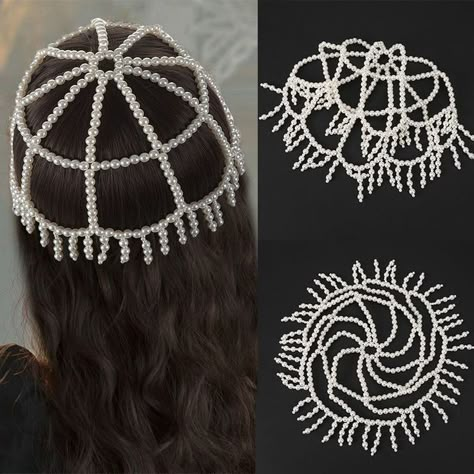 Beaded Headpiece, Headpiece Diy, Bead Charms Diy, Beaded Jewelry Tutorials, Beaded Headband, Handmade Jewelry Tutorials, Beaded Handbag, Handmade Beaded Jewelry, Hair Decorations