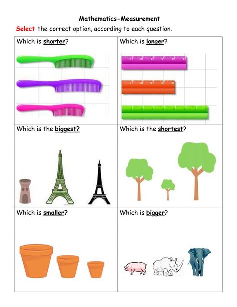 Measurement interactive activity for Grade 1. You can do the exercises online or download the worksheet as pdf. Grade 1 Measurement Worksheet, Measurements Worksheet Grade 1, Length Activities Grade 2, Measurement Grade 1, Length Worksheets Grade 1, Grade 1 Maths Worksheets, Maths Worksheet For Class 1, Length Worksheet, Worksheet Grade 1