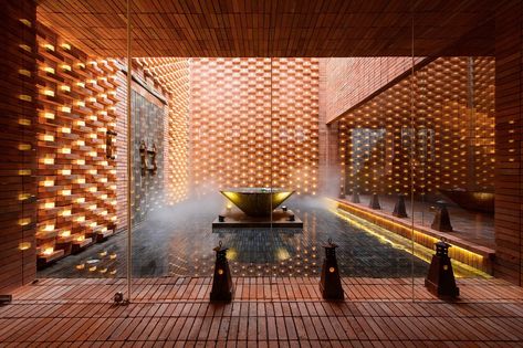 Gallery of Healing Architecture in China: Through a Sensorial and Spatial Experience - 40 Red Brick Paving, House Number Plates, Black Brick, Glass Brick, Brick Architecture, Spa Design, Nanjing, Ancient City, The Brick