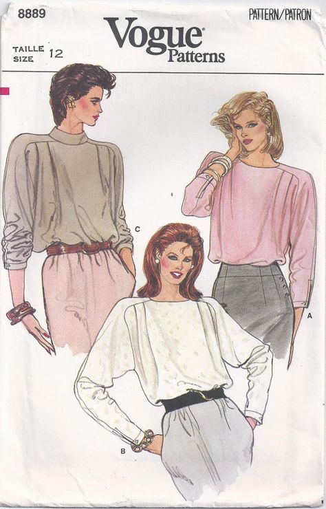 Croquis, 1970s Vogue, 1980s Women, Retro Sewing Patterns, Women Shirt Top, Magazine Fashion, 80s Party, Vogue Sewing Patterns, Blouse Pattern Sewing