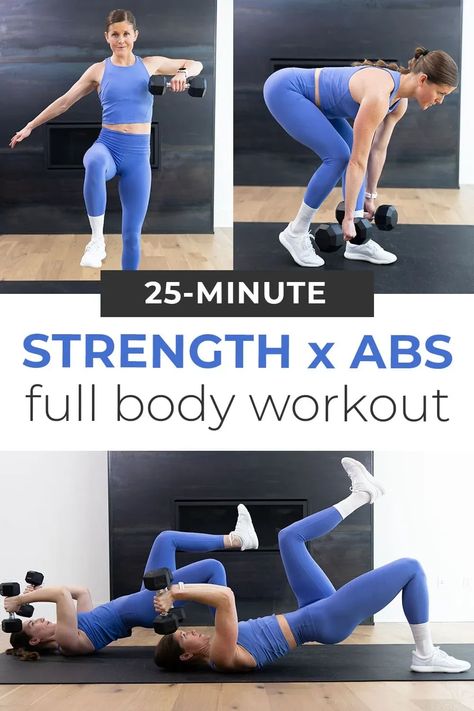 Strength Training Circuit, Dumbbell Core Exercises, Full Body Sculpting Workout, Dumbbell Abs Workout, Core Dumbbell Workout, Dumbbell Core Workout, Dumbell Workouts, Strength Training Videos, Full Body Strength Training Workout