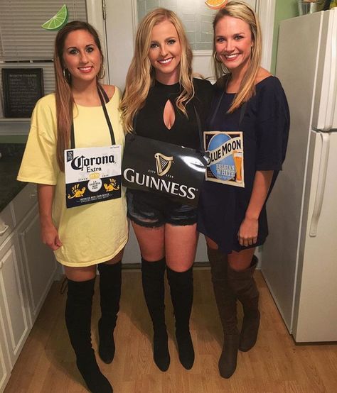 Dress As Your Favorite Alcohol Party, Alcohol Halloween Costumes, Beer Halloween Costumes, Ideas Carnaval, Beer Costume, Beer Girl Costume, Duo Costumes, Bff Halloween Costumes, Halloween Coustumes