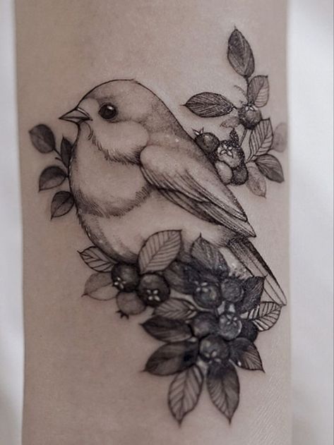 Floral And Bird Tattoo, Finch Tattoo, Chickadee Tattoo, Body Markings, Bird And Flower Tattoo, Framed Tattoo, Tatoo Inspiration, Branch Tattoo, Dandelion Tattoo