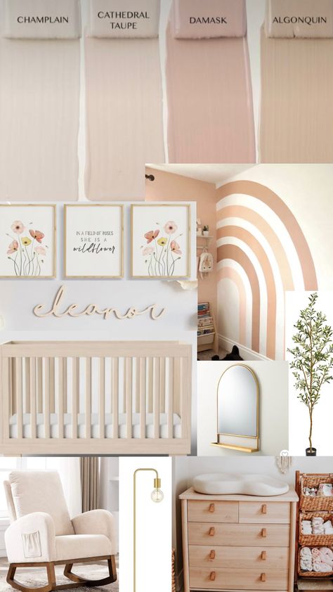 Blush And Tan Nursery, Rose Pink Nursery Walls, Pink Pastel Nursery, Light Pink And Neutral Nursery, Muted Nursery Girl, Mauve And Tan Nursery, Neutral And Blush Nursery, Light Pink Boho Nursery, Blush And Cream Nursery