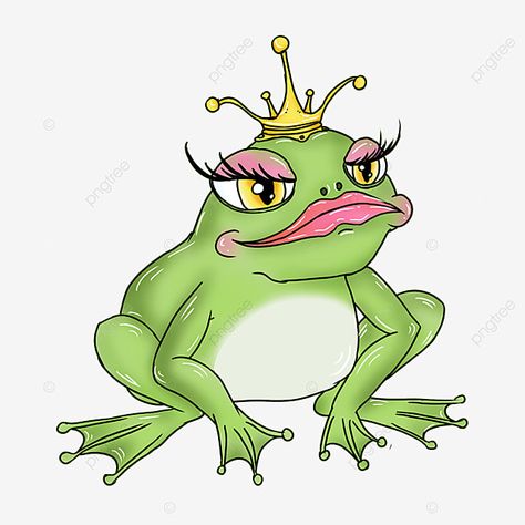 Frog Cartoon Images, Glass Frogs, Frog Clipart, Princess Frog, Crown Illustration, Princess Crowns, Princess Png, Crown Paints, Wearing A Crown