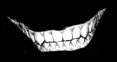 Drawing Evil Smile, Evil Shadow Drawing, Monster Smile Drawing, Manga Evil Smile, Evil Mouth Drawing, Creepy Smile Tattoo, Evil Smile Tattoo, Evil Smile Drawing Reference, Creepy Smile Drawing Reference