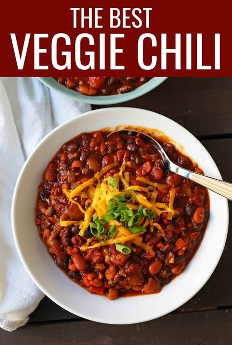 Chilli Recipe Vegetarian, Vegetarian Chili Recipe Crockpot, Veggie Chili Recipe, Vegetarian Chili Crock Pot, Vegetarian Chili Easy, Modern Honey, Vegetarian Chili Recipe, Veggie Chili, Healthy Veggie