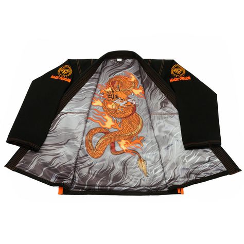 KO Sports Gear's Magic Dragon Hemp Blend Gi - BJJ Kimono and Pants - for Jiu Jitsu Bjj Kimono, Black Belt Martial Arts, Martial Arts Uniform, Kyokushin Karate, Magic Dragon, Wrestling Gear, Mma Boxing, Armors, Grappling