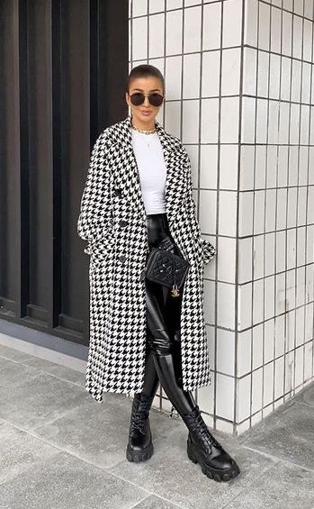 Houndstooth Coat Outfit, Houndstooth Outfit, Basic Ootd, Outfit 2022, Houndstooth Coat, Elegante Casual, Autumn Outfits, White Coat, Fashion Mistakes