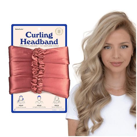 PRICES MAY VARY. HEATLESS HAIR CURLER: Want beautiful, silky curls without heat damage? Our Curling Headband uses a patented design to create long-lasting curls without exposing it to the high temperatures that will damage your hair. Ditch your curling iron today. EASY, EFFORTLESS CURLS: Our heatless curling set is designed to create 1–1 1/2-inch ringlets in most hair types, because curling hair should be easy no matter your natural hair type. We make videos and host consultations to help you cr Curling Headband, Heatless Curling Rod Headband, Curling Rod Headband, Heatless Curling Rod, Heatless Curling, Heatless Hair, Hair Curler, Headband Hair, Hair Accessories For Women