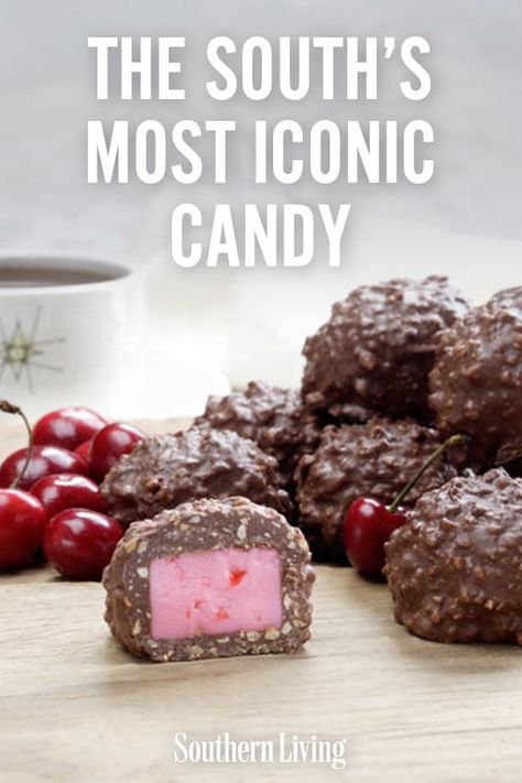 The South’s Most Iconic Candy | Here are 15 candies that have been satisfying many a Southern sweet tooth for years: #recipes #recipeideas #southernliving #dessert #dessertrecipes No Cook Candy Recipes, Cherry Mash Candy Recipe, Cherry Mash, Homemade Candy Bars, Potato Candy, Easy Candy Recipes, Christmas Candies, Candy Truffles, Homemade Candy