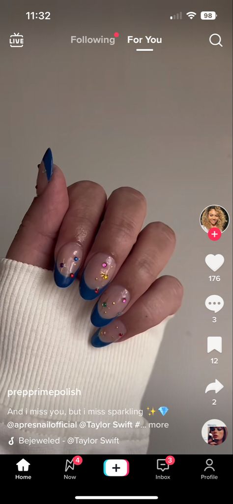 Taylor Swift Nail Ideas Midnights, Taylor Swift Nails Midnights, Midnights Nails Taylor Swift, Midnights Era Nails, Bejeweled Nails Taylor Swift, Midnights Nails Taylor, Taylor Swift Inspired Nails, Bejeweled Nails, Swift Nails