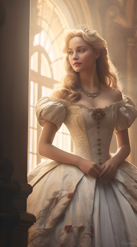 Created by Ciho. Follow me for more~ Beautiful Princess Aesthetic, Princess Portrait Photography, Princess Outfits Medieval, Medieval Princess Art, Blonde Princess Art, Royal Princess Aesthetic, Princesa Aesthetic, Fantasy Princess Art, Palace Outfit