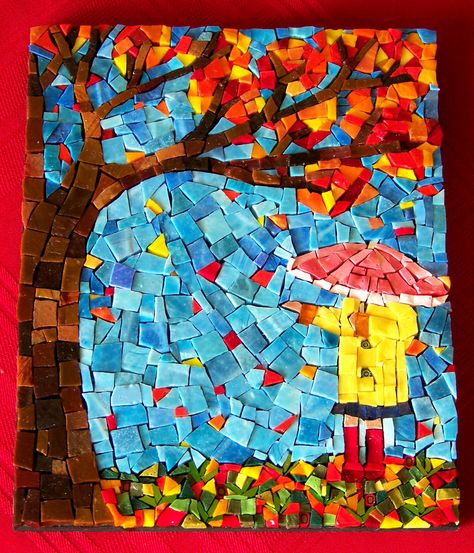 Mosaic Landscapes, Mosaic Trees, Mosaic Birdbath, Paper Mosaic, Mosaic Inspiration, Mosaic Animals, Mosaic Art Projects, Mosaic Madness, Mosaic Stained