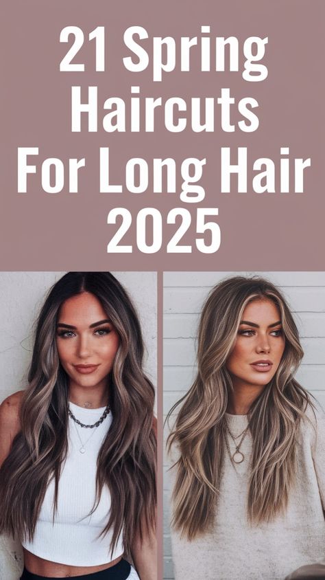 Discover the ultimate hair inspiration for spring 2025! These 21 gorgeous long hairstyles feature soft layers, face-framing bangs, and natural waves—perfect for creating a fresh, stylish look. Whether you're into classic elegance or modern trends, these haircuts are versatile and flattering for all face shapes. Don't miss out on the hottest long hair trends this season! 🌟 Long Face Shaping Layers, Womens Haircuts Face Frame, Hair Cuts 2025 Long Layers, Long Layered Haircuts 2025, All One Length Hair Long, Long Haircut 2025 Trends Women, Layers And Curtain Bangs For Long Hair, Trending Hairstyles For Ladies 2024, Low Maintenance Bangs Long Hair