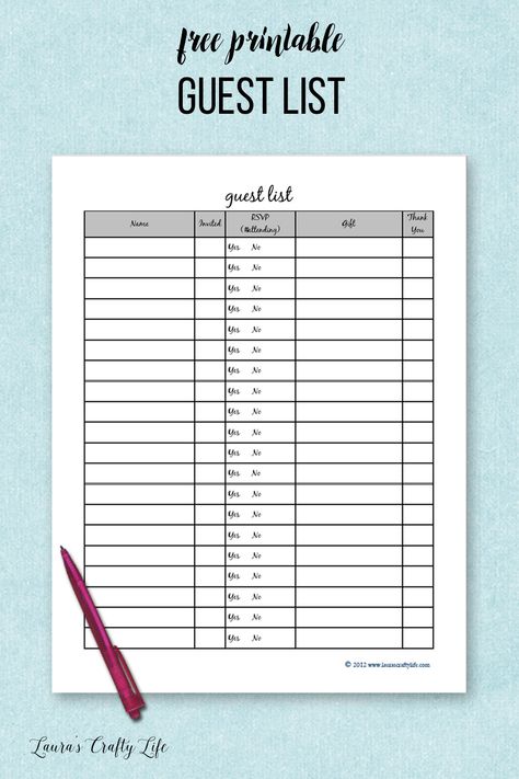 Free printable guest list tracker #freeprintable #guestlist #party Guestlist Wedding Template Free, Engagement Party Guest List, Wedding Guest List Printable, Quinceanera Checklist, Wedding Invitation List, Engagement Party Guest, Modern Wedding Invitation Wording, Wedding Checklist Template, Guest List Template