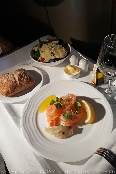 Review: Flying Emirates Business Class London Heathrow to Dubai - Cooksister | Food, Travel, Photography Emirates First Class Food, Food In Flight, Emirates Business Class Aesthetic, Airplane Dinner, Flying Emirates, First Class Aesthetic, Flight Food, Baking Supplies Storage, Emirates Business