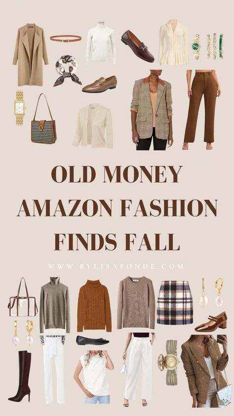 Find the best old money Amazon fashion finds for fall 2023 in this article. Old money aesthetic fall. Old money style fall. Old money fall outfits. Old money amazon. Classy Amazon finds fall. Best Amazon Clothing Finds Fall. Old Money Outfit Amazon, Old Money Style Capsule Wardrobe, Fall Outfits Old Money Aesthetic, Old Money Aesthetic Amazon Finds, Amazon Old Money Outfits, Classic Fall Outfits 2024, British Old Money Outfits, Old Money Outfits Women Fall, Classy Amazon Finds