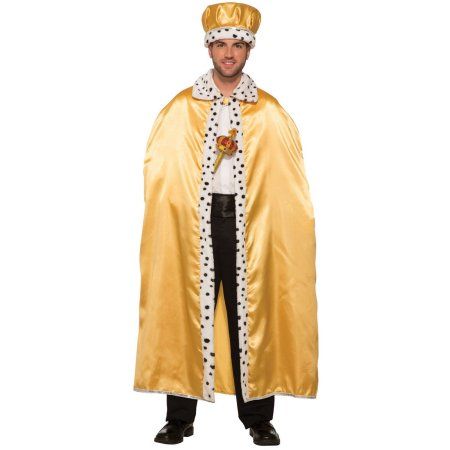 Gold Adult King Crown Halloween Costume Accessory, Multicolor Gold King Crown, Royal Cape, Magician Costume, King And Queen Crowns, King Costume, From Rags To Riches, Cape Costume, King Outfit, King Crown