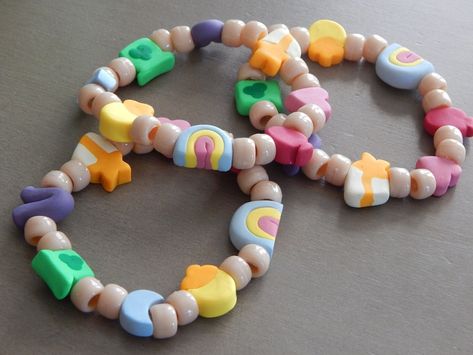 Lucky Charms Cereal Bead, Kandi Bracelet. Handmade of Polymer Clay. Great Jewelry Item to Celebrate St. Patrick's Day - Etsy Cool Beads Bracelets, Polymer Clay Beads Ideas, Bracelet Clay, Clay Beads Diy, Kandi Jewelry, Charm Ideas, Diy Clay Beads, Clay Bead, Bracelet Ideas Beads