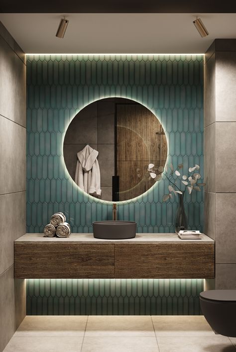 Shower, blue tiles, black plumbering Stone Tiles Bathroom Ideas, Bathroom Design With Black Tiles, Bathroom Dark Blue Tiles, Bathroom Mixed Tiles, Modern Blue Bathroom Design, Toilet Blue Tiles, Blue Tiles For Bathroom, Stone Wood Bathroom, Blue Tiles Bathroom Ideas