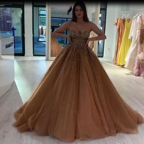 Brown Quinceanera Dresses, Puffy Prom Dress, Tulle Prom Dress Long, Champagne Ball Gown, Puffy Prom Dresses, Ball Gown Quinceanera Dresses, Pageant Gown, Quince Dress, Make Your Own Dress