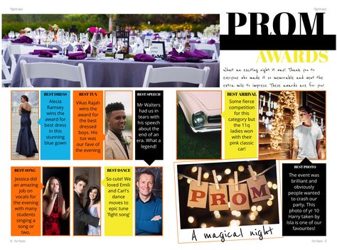 Prom Awards Categories, Best Dancer, Yearbook Pages, Best Suit, Purple Color Schemes, Year Book, School Yearbook, Prom Ideas, Writing Prompt